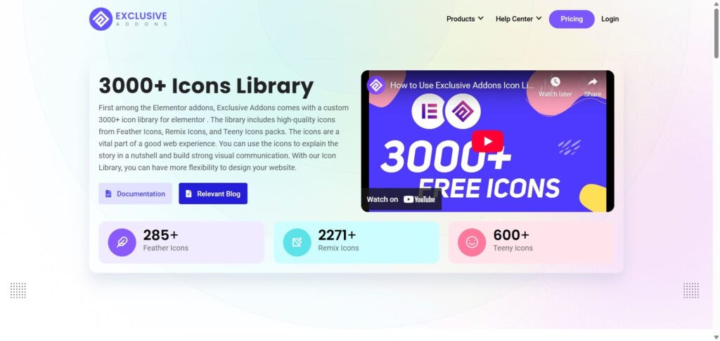 Free Icon Library For Elementor-Exclusive-Addons