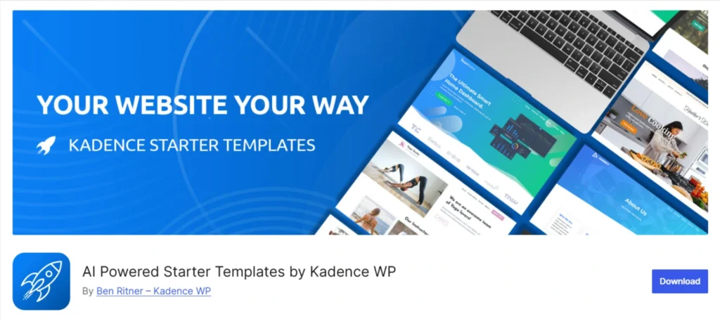 AI Powered Starter Templates by Kadence WP