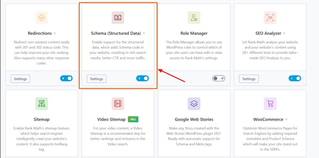 Rank Math schema markup setup